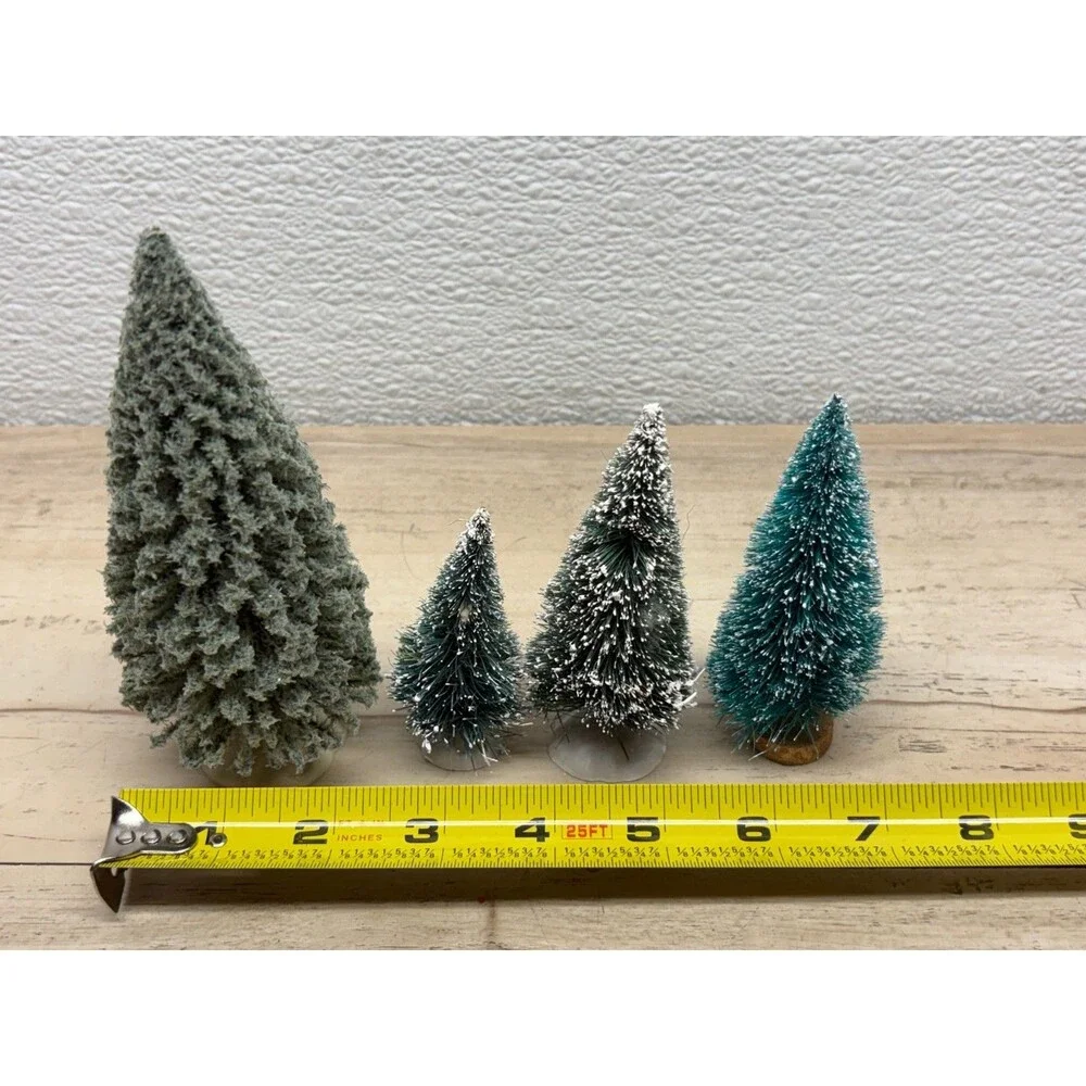Vtg Set Of 4 Bottle Brush Trees